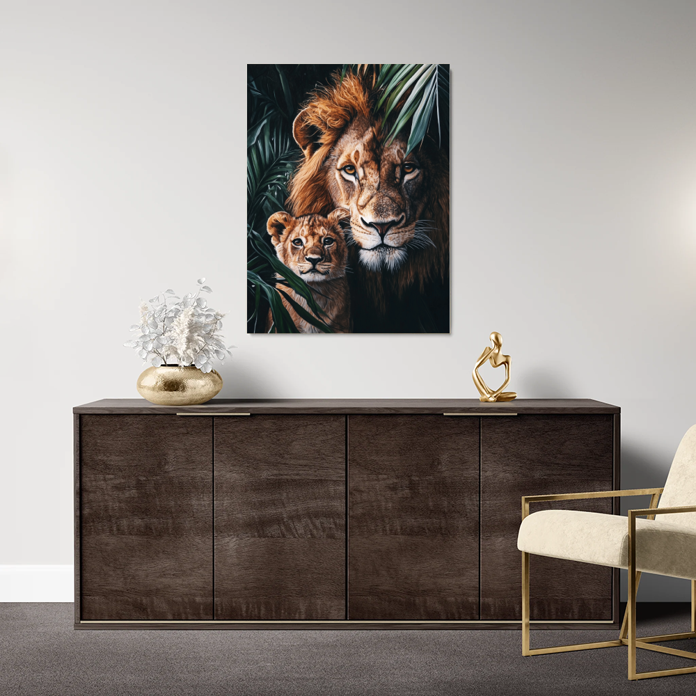 Tableau Lion et Lionceau