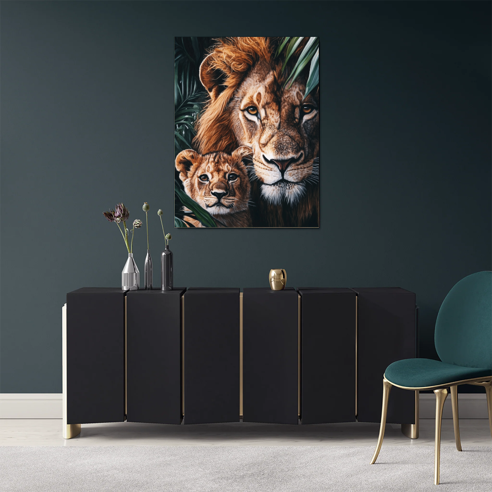 Tableau Lion et Lionceau
