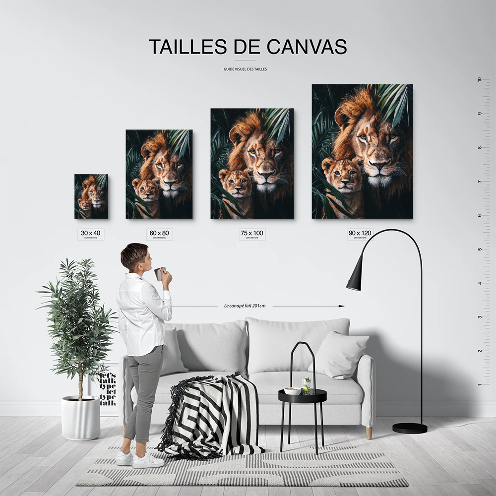 Tableau Lion et Lionceau