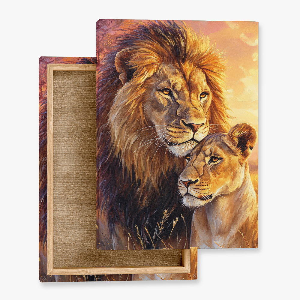 Tableau Lion et Lionne