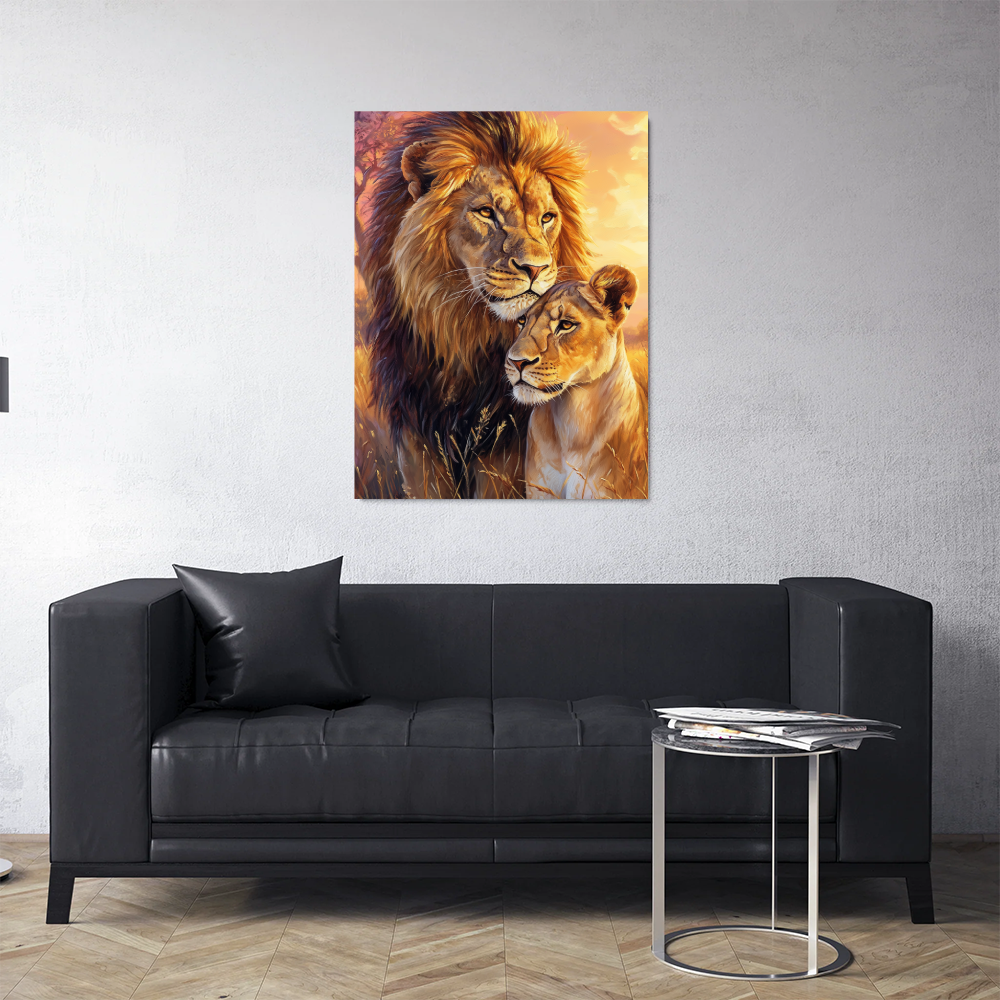 Tableau Lion et Lionne