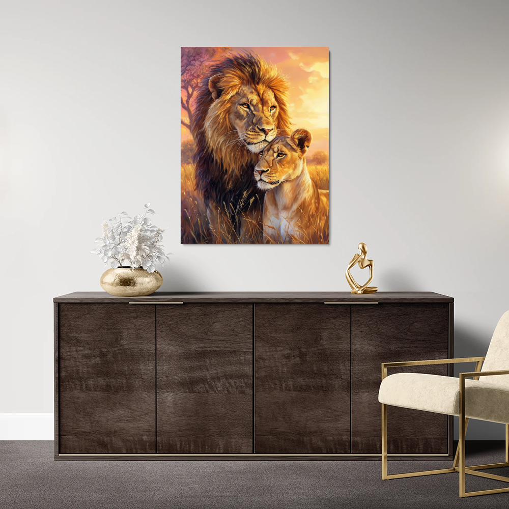 Tableau Lion et Lionne