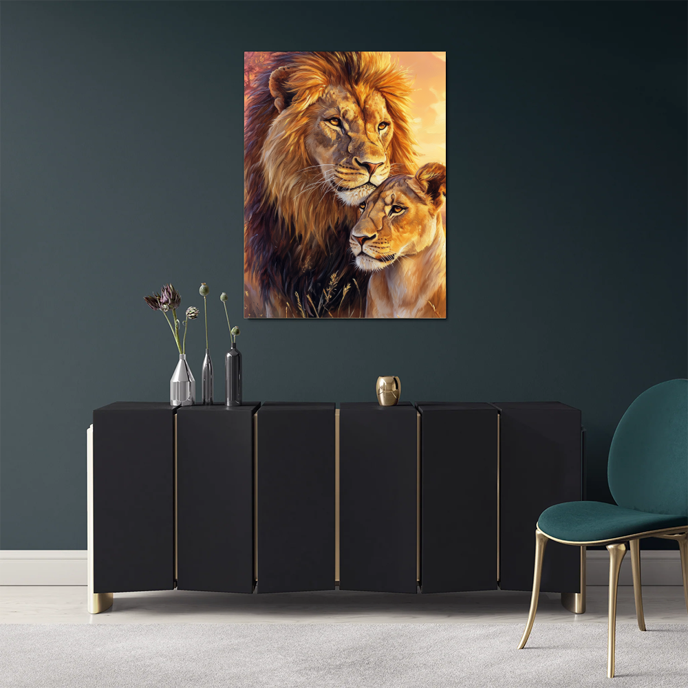 Tableau Lion et Lionne