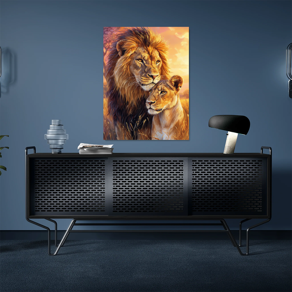 Tableau Lion et Lionne