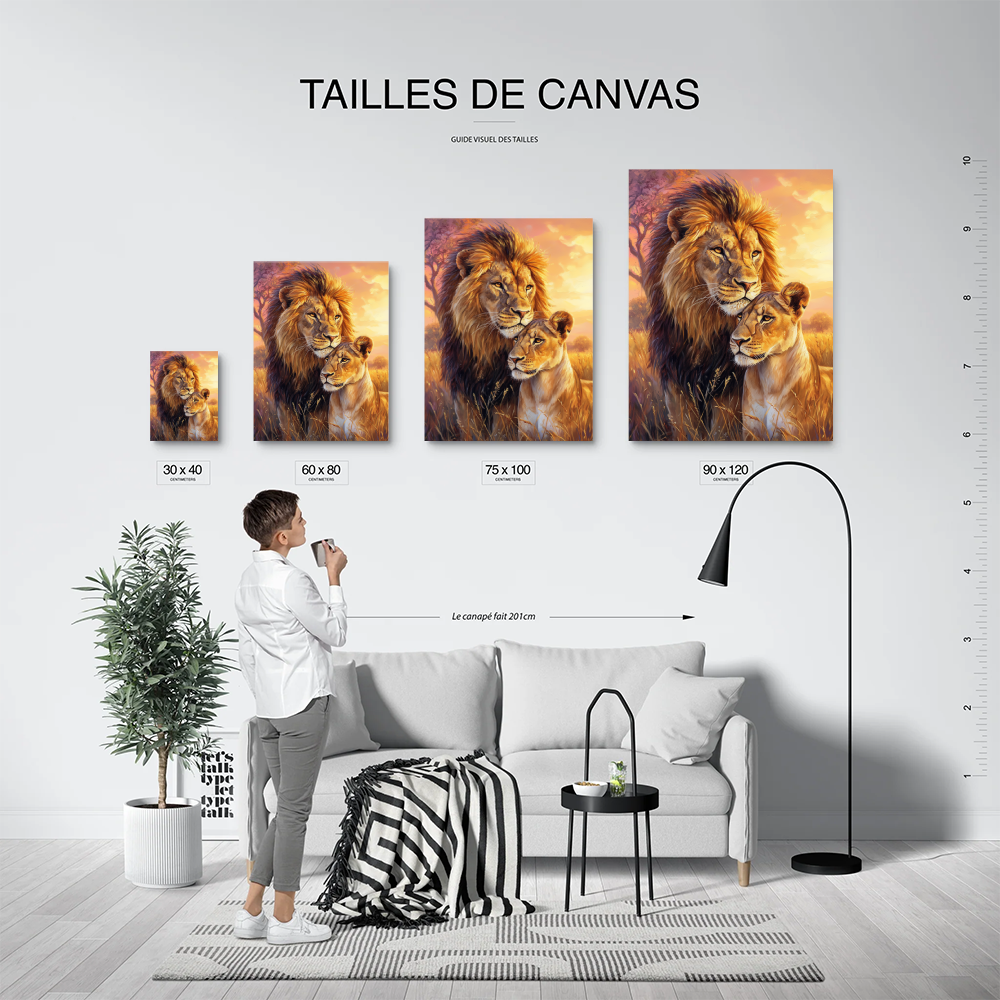 Tableau Lion et Lionne