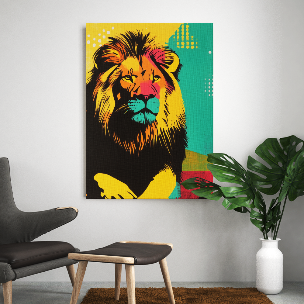 Tableau Lion Pop Art
