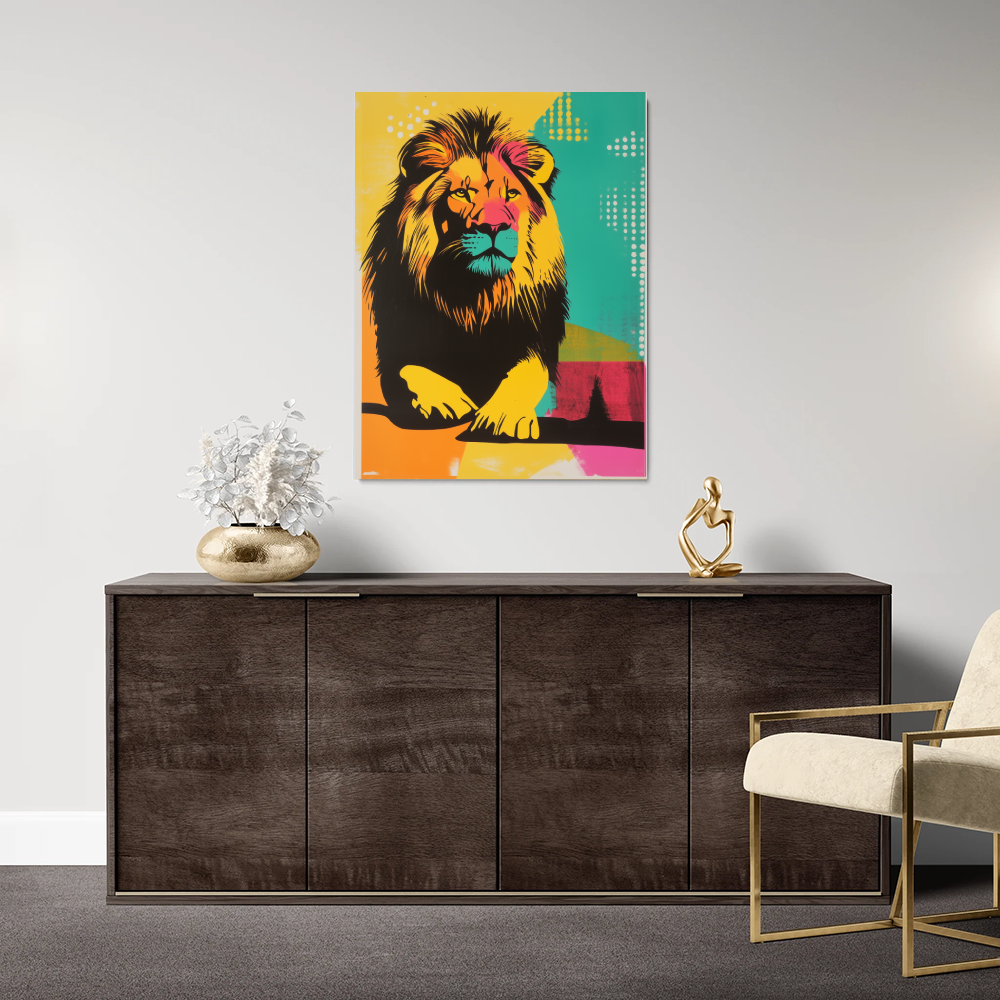 Tableau Lion Pop Art