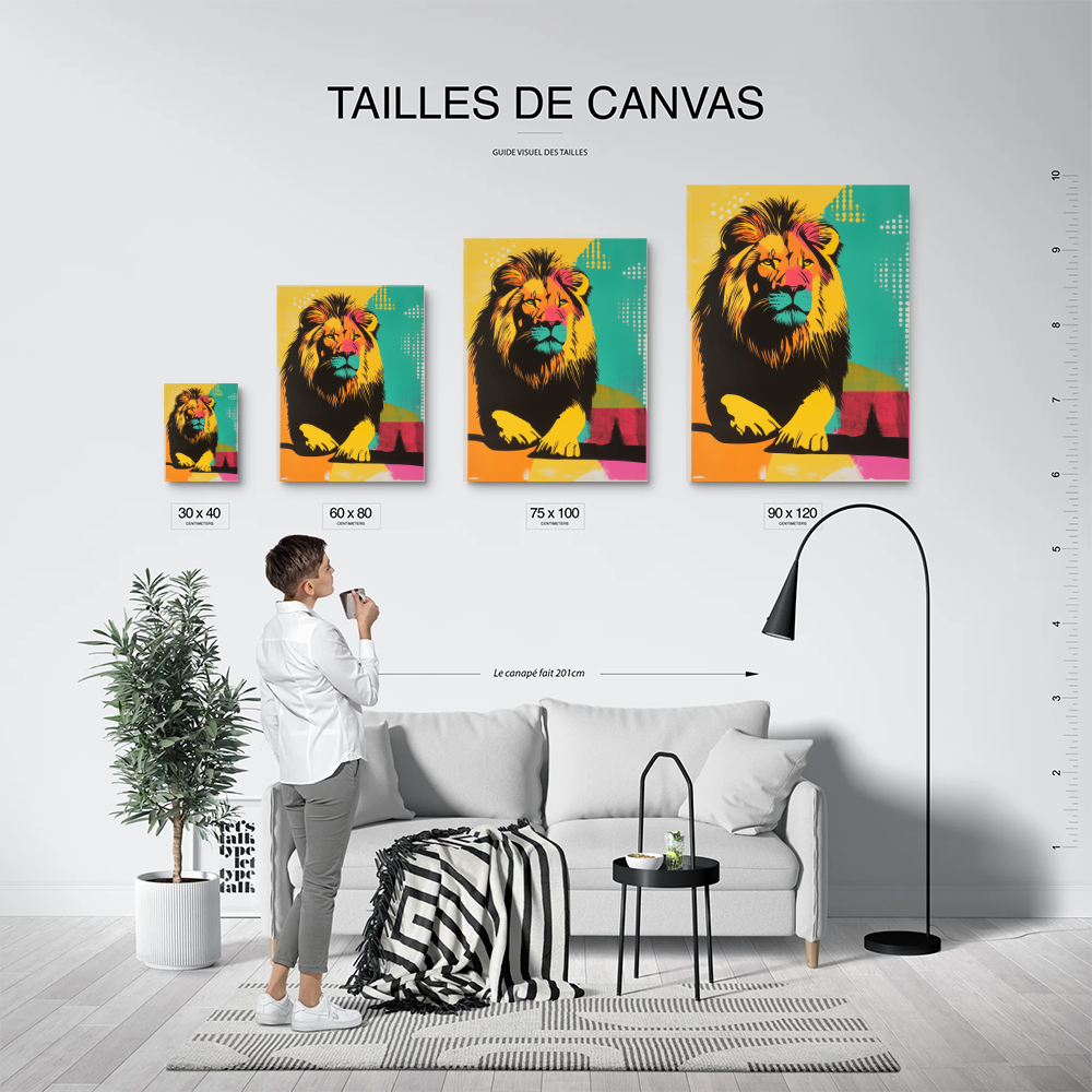 Tableau Lion Pop Art