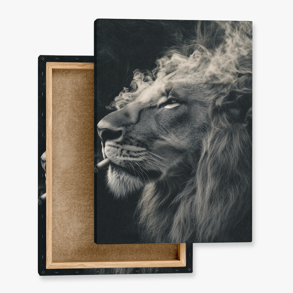 Tableau Lion Qui Fume