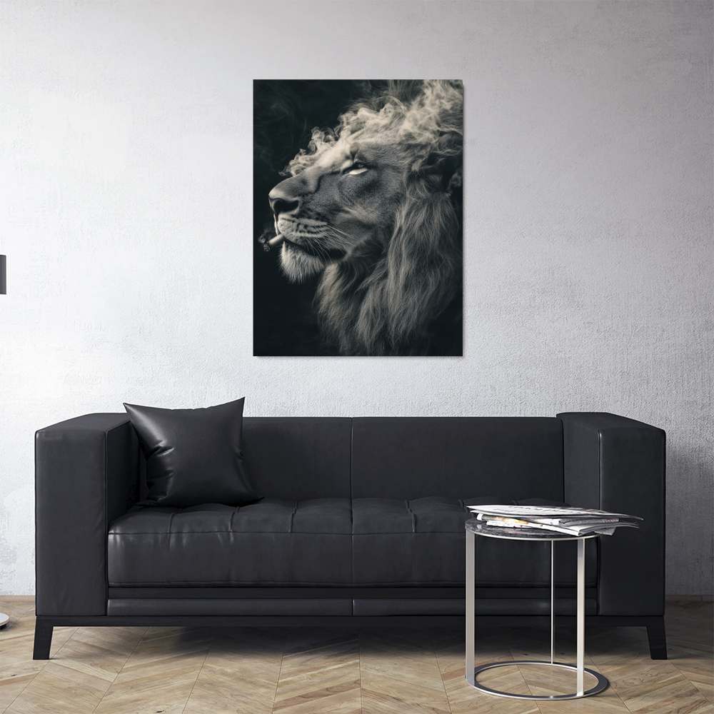 Tableau Lion Qui Fume