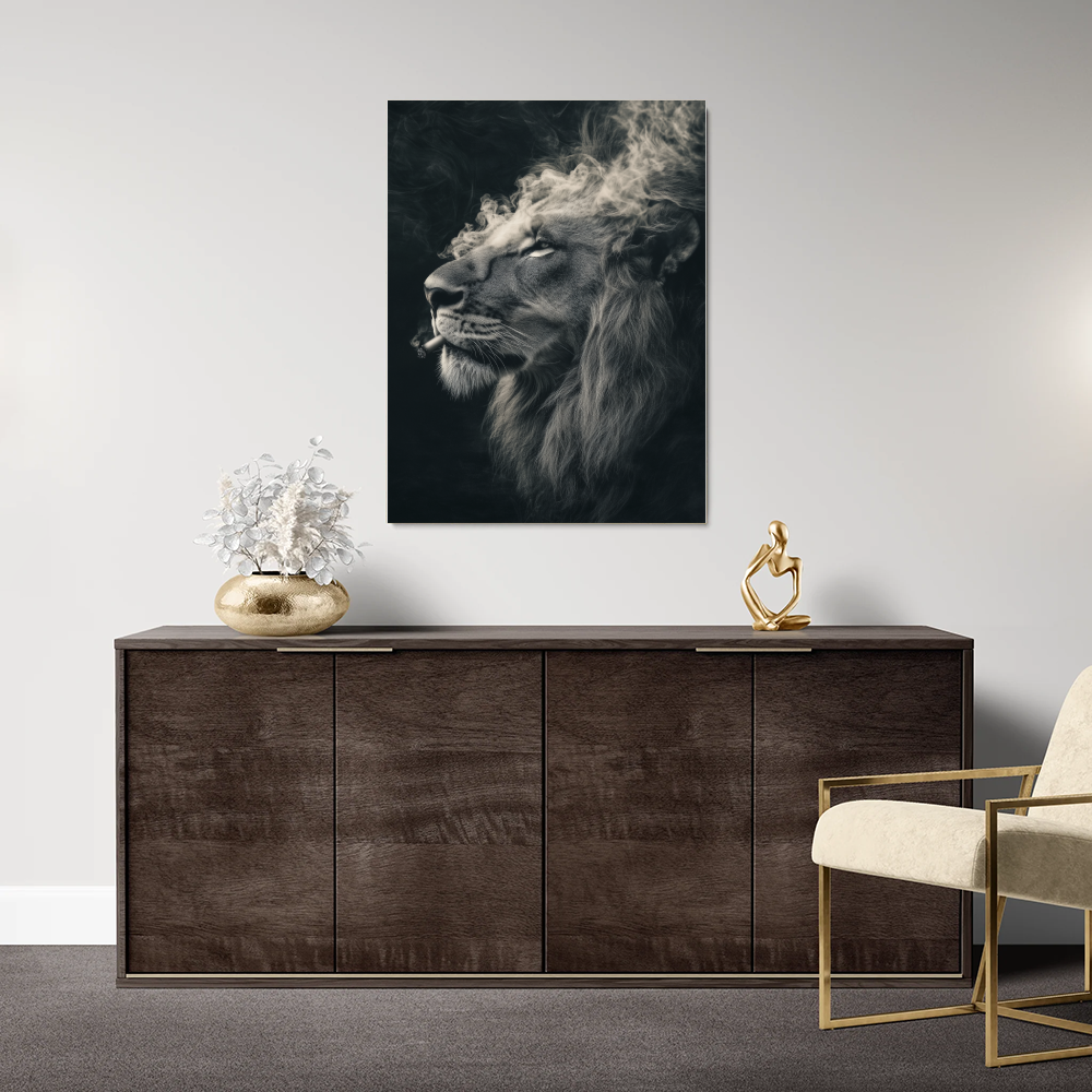 Tableau Lion Qui Fume