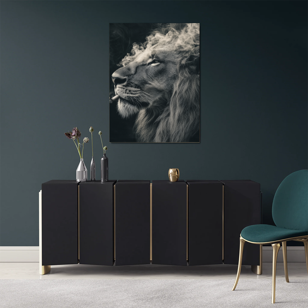 Tableau Lion Qui Fume