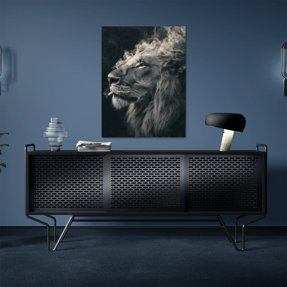 Tableau Lion Qui Fume
