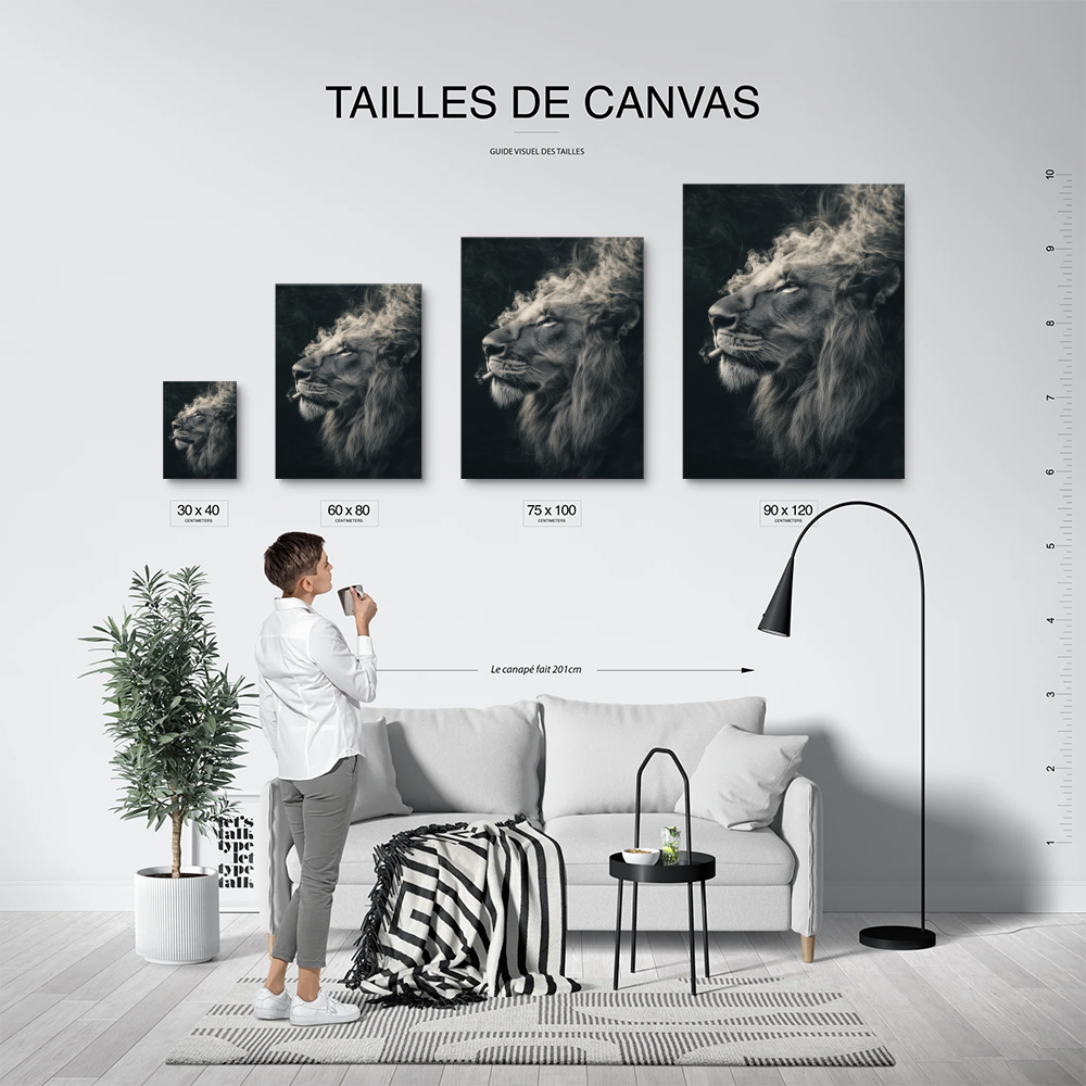 Tableau Lion Qui Fume