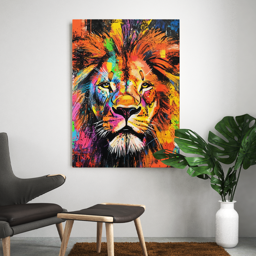 Tableau Lion Street Art