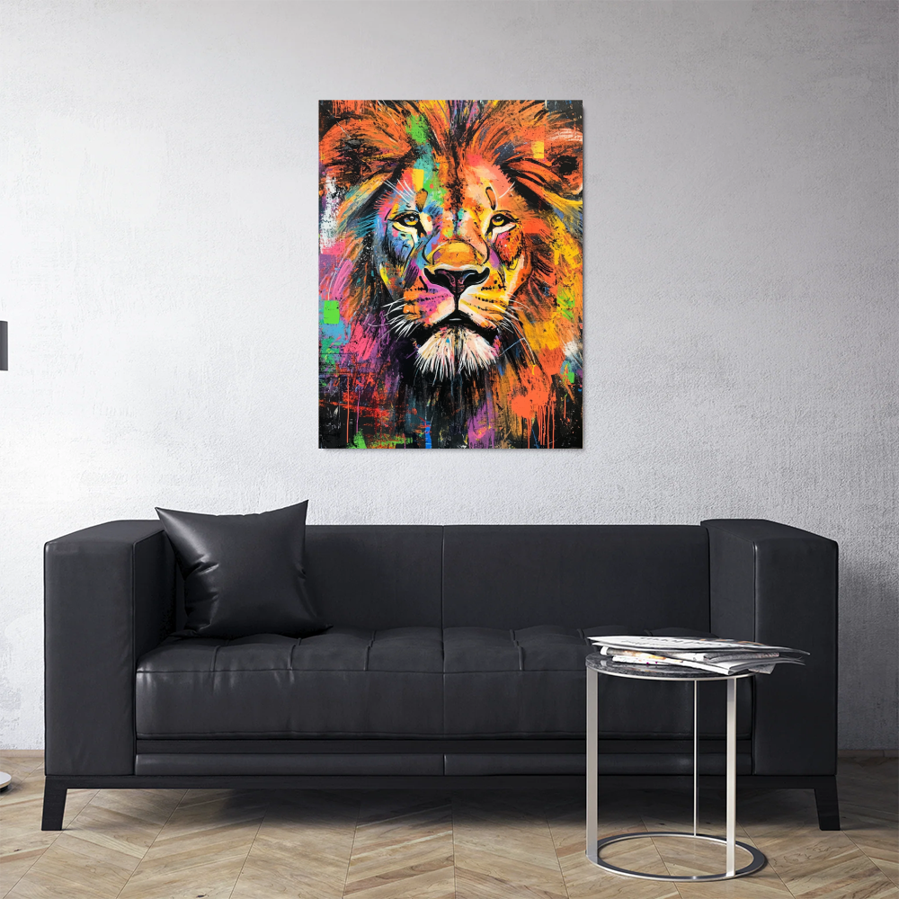 Tableau Lion Street Art
