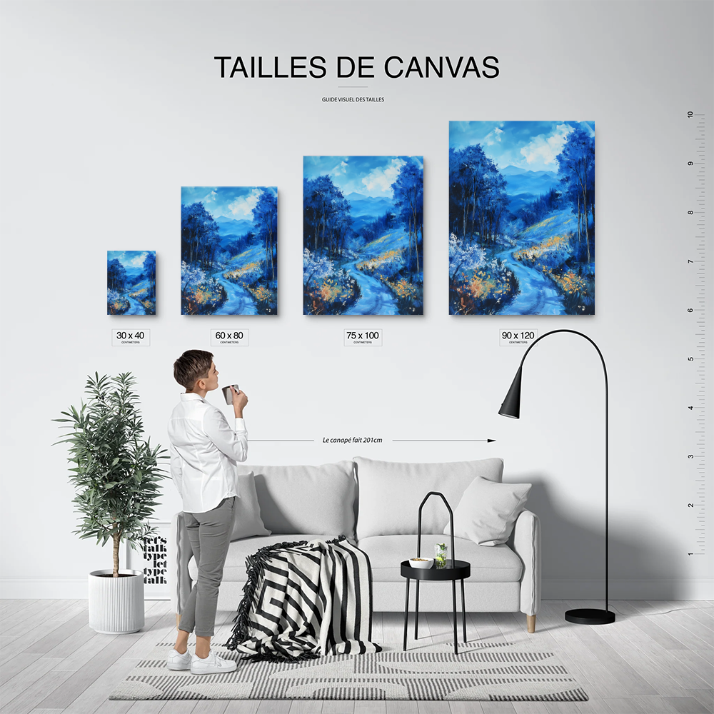 Tableau Paysage Bleu