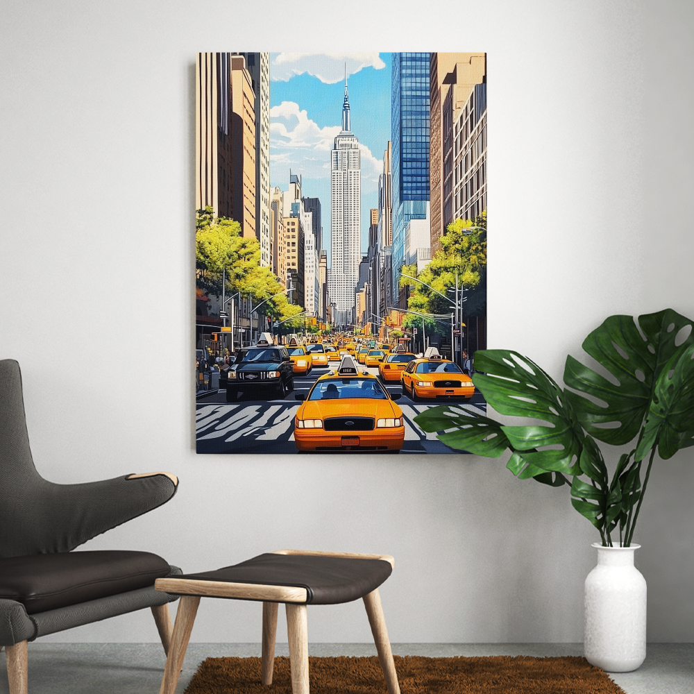 Tableau Taxi Jaune New York