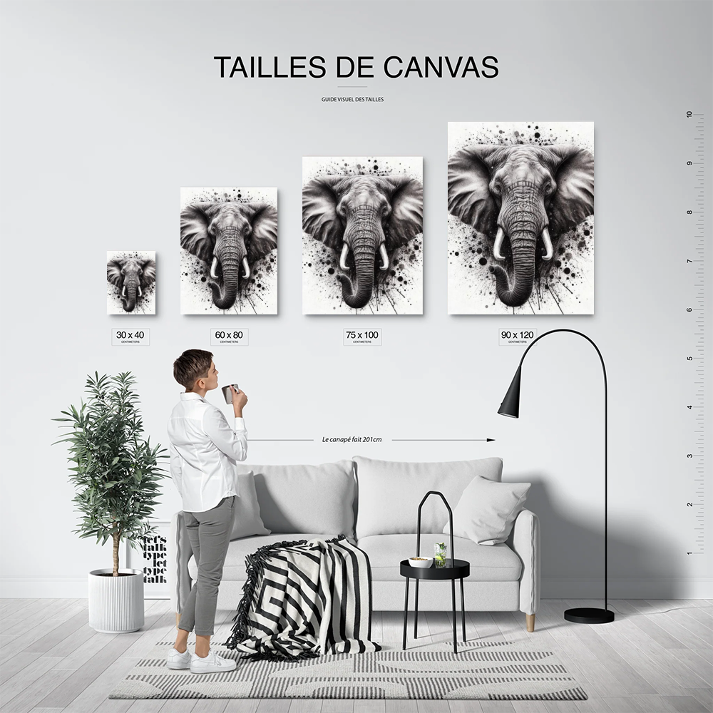 Tableau Tête Eléphant