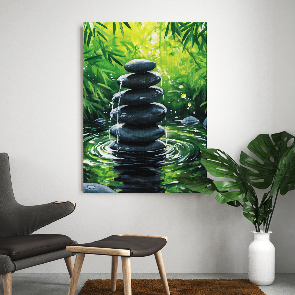 Tableau Zen Bambou Galets
