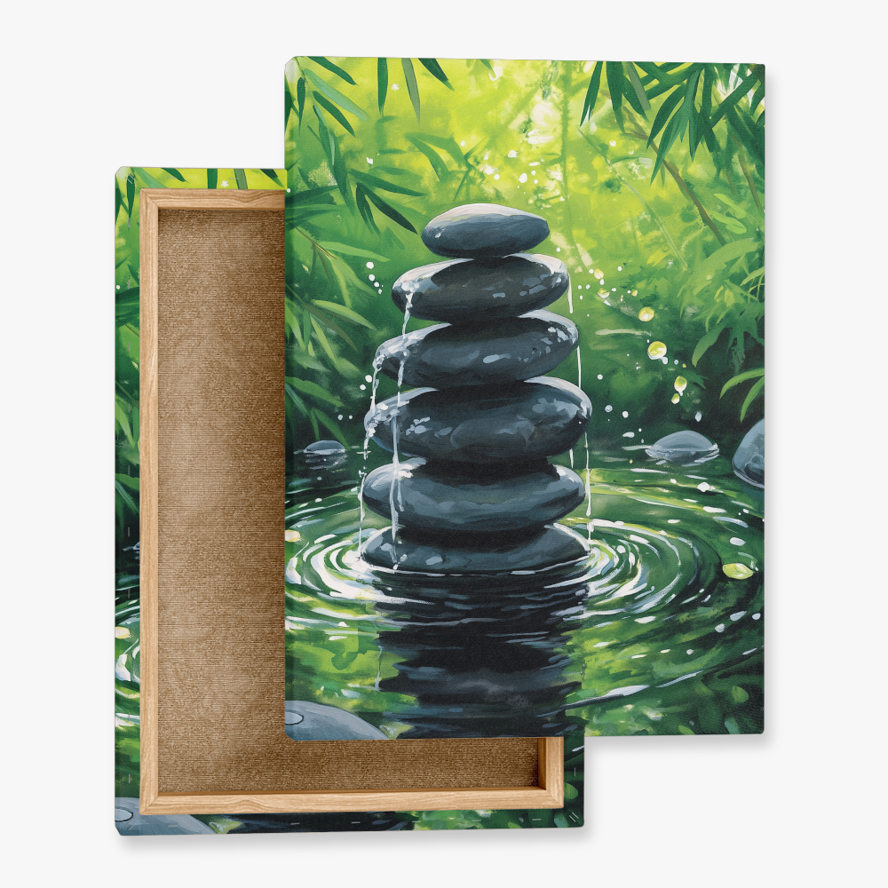 Tableau Zen Bambou Galets
