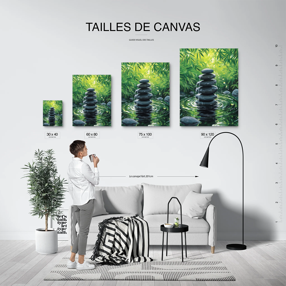 Tableau Zen Bambou Galets