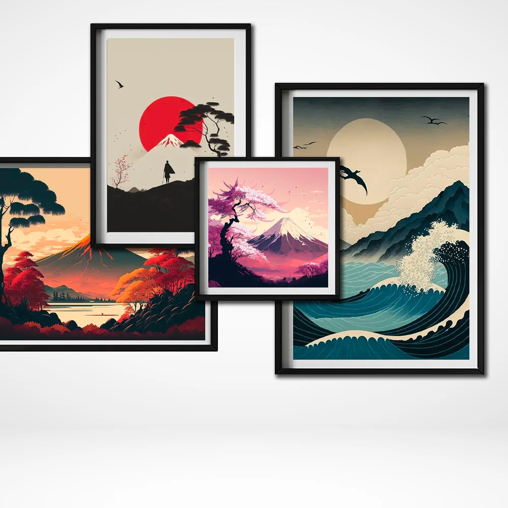 tableau d'une geisha japonaise en habits tradionnels sur canvas