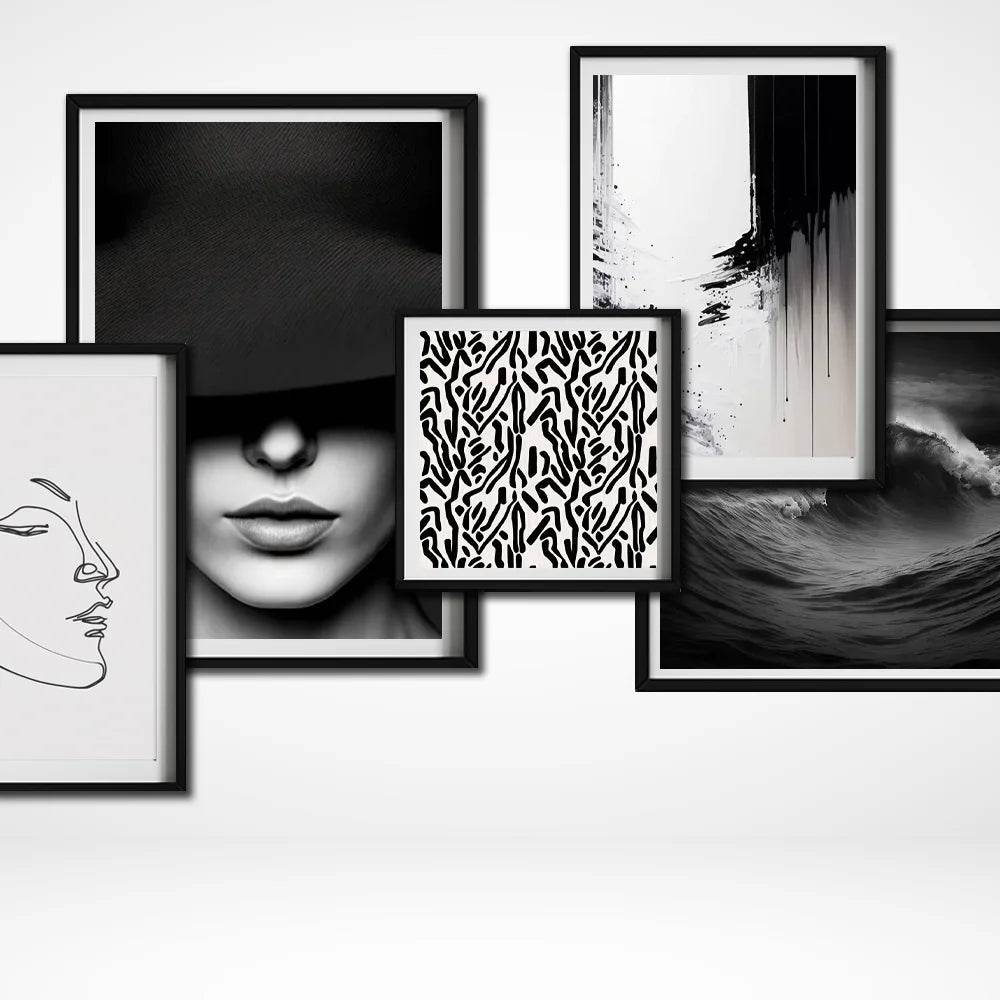 tableau noir et blanc femme