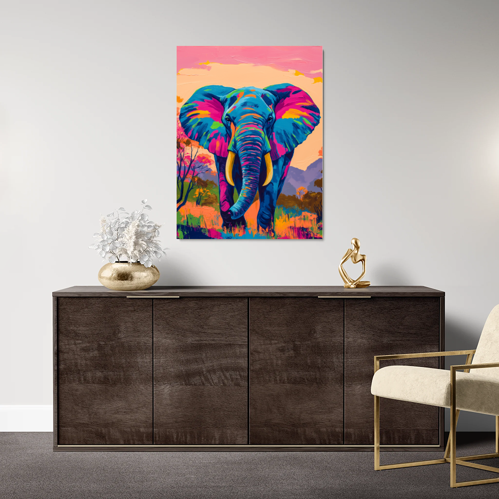 Tableau Eléphant Couleur
