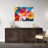 Tableau contemporain avec fleurs