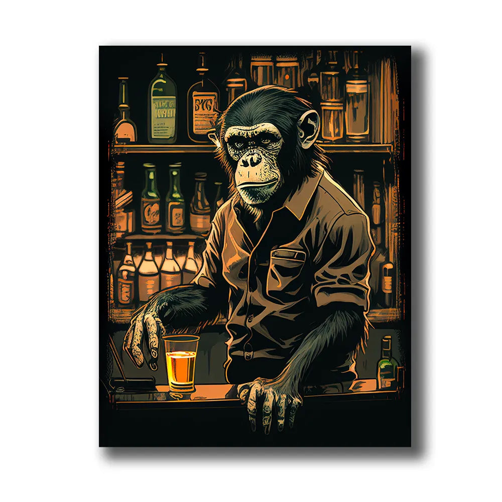 Tableau Singe Barman