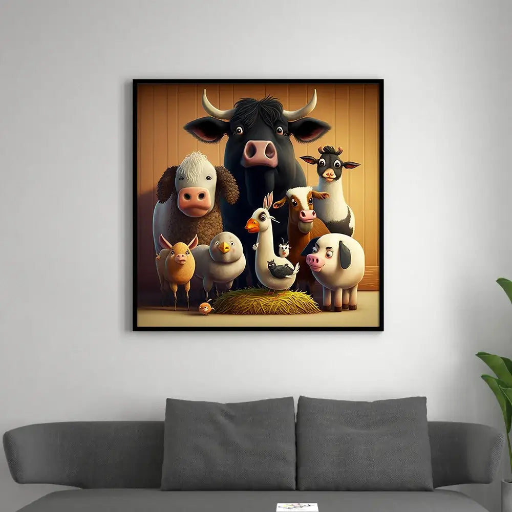 Tableau En Feutrine Montessori Animaux Ferme/Zoo - Tapis De Jeu Mural Éducatif Enfant 1-5 Ans - 38x26 Cm
