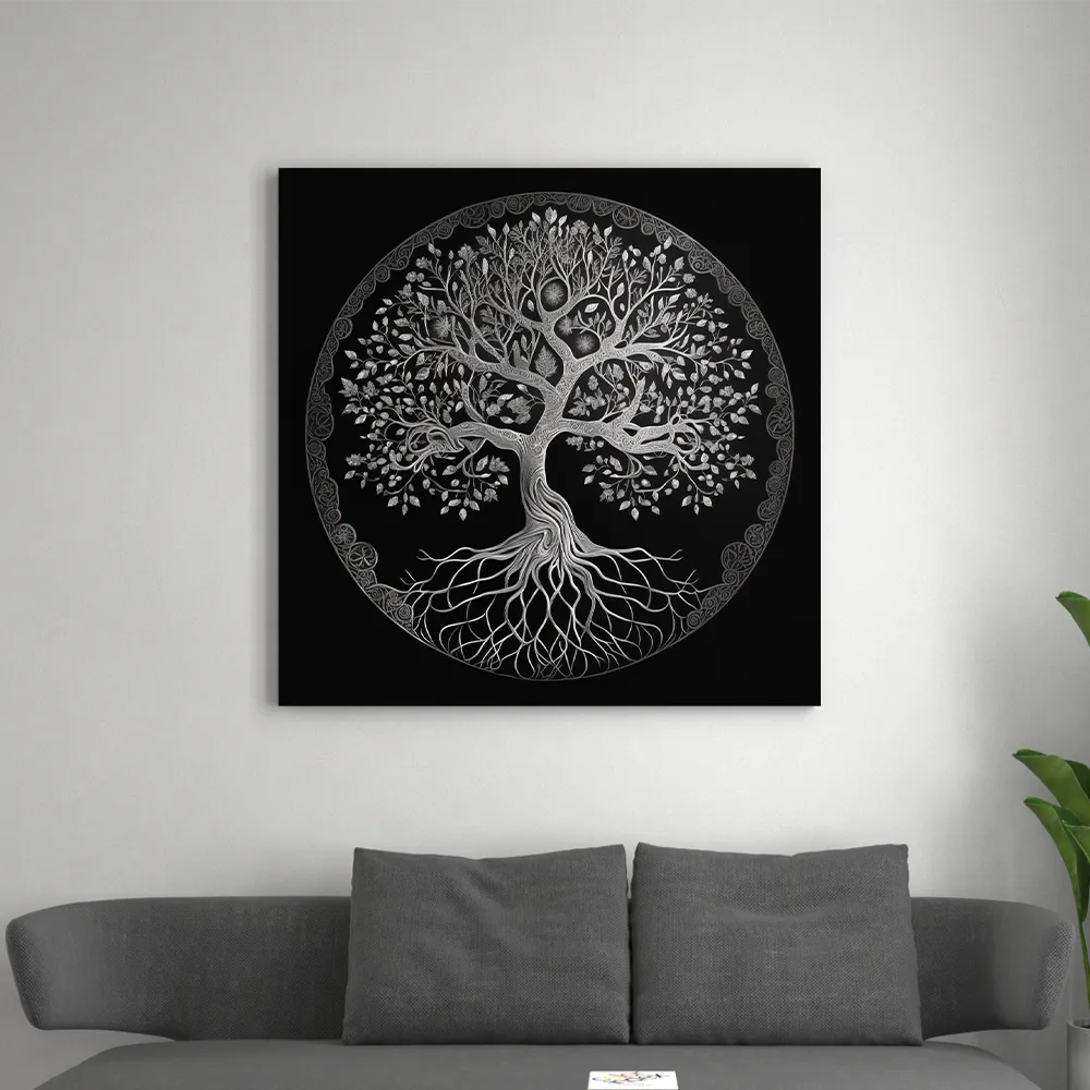 Tableau Arbre de Vie Argent