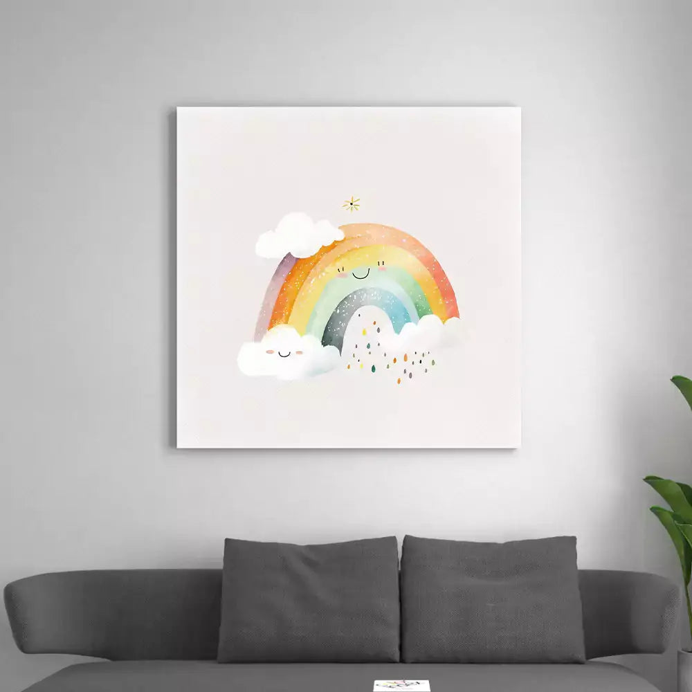 tableau arc en ciel chambre de bébé