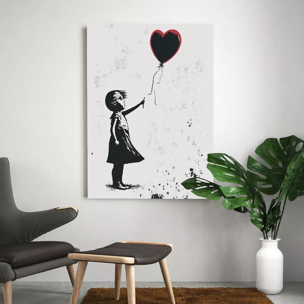 Tableau Banksy la petite fille au ballon - affiche décoration