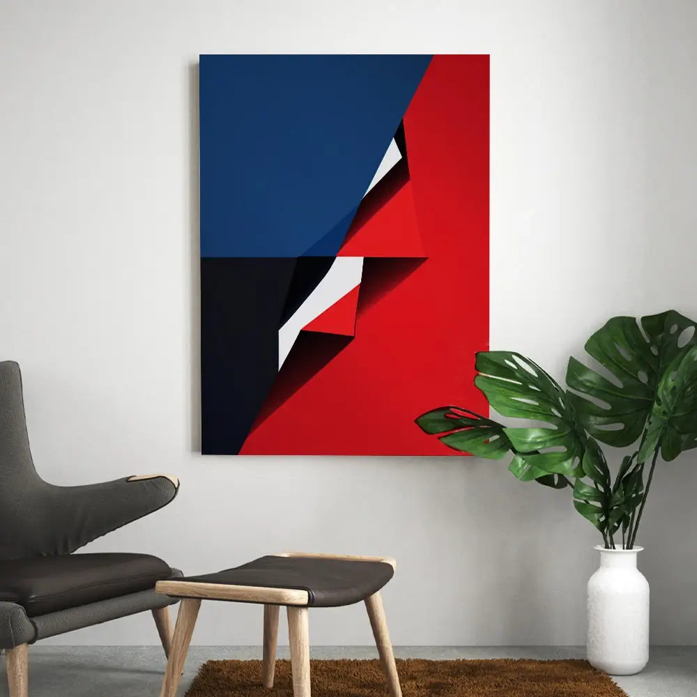 Tableau bleu et rouge