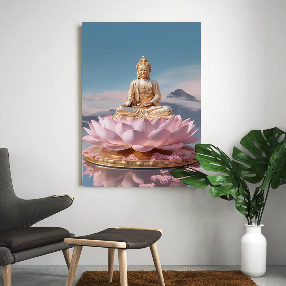 tableau-bouddha-lotus