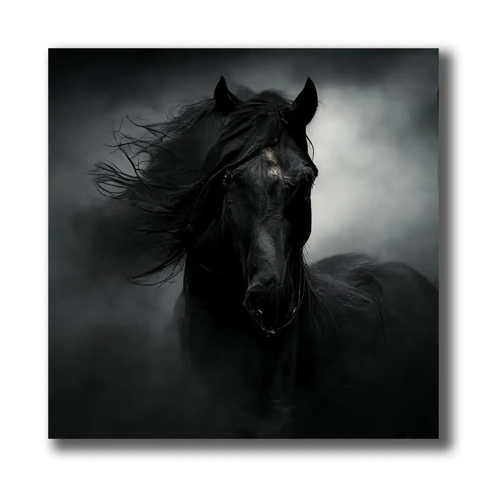 tableau cheval noir