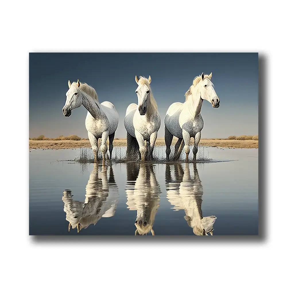 chevaux abstraits de couleur blanche