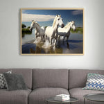 tableau chevaux en camargue