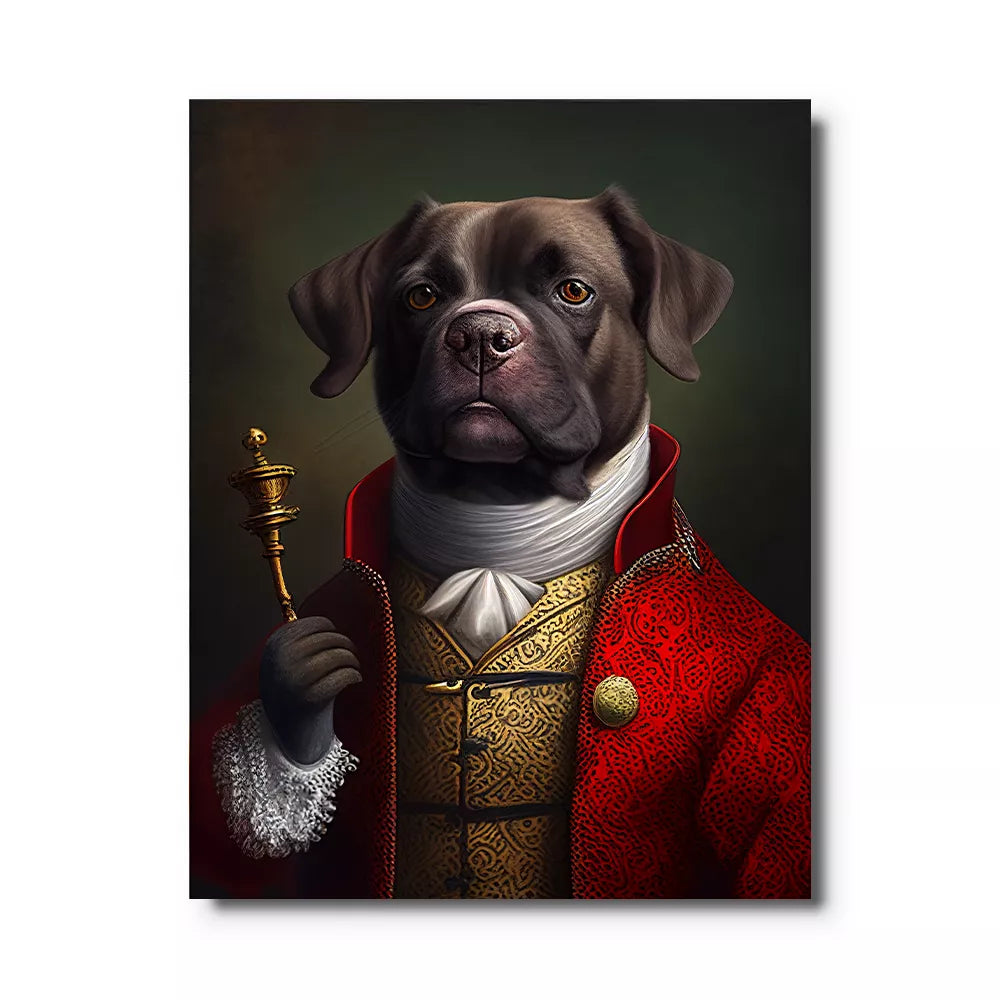 tableau-chiens-aristocrate-costume-roi