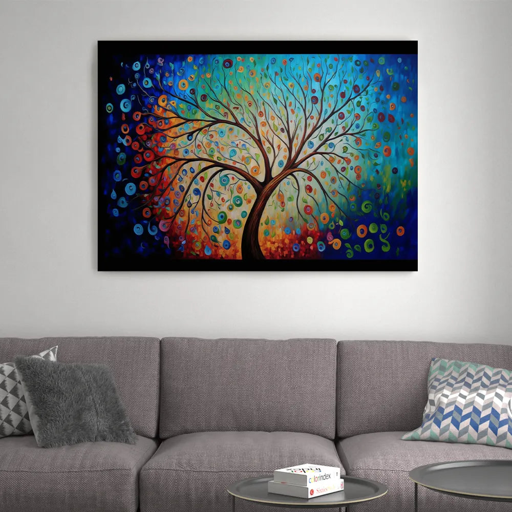 tableau coloré arbre de vie