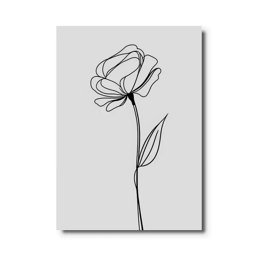 tableau de fleurs noir et blanc