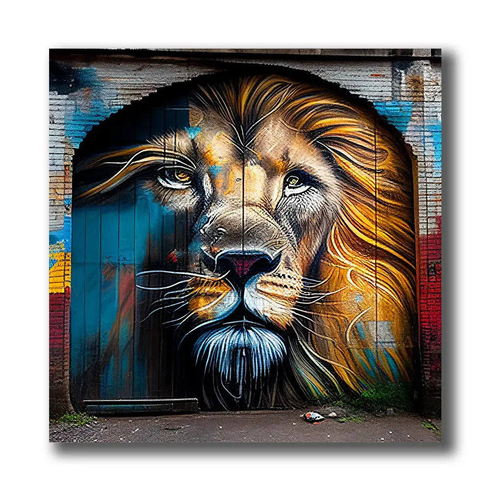 tableau de lion contemporain