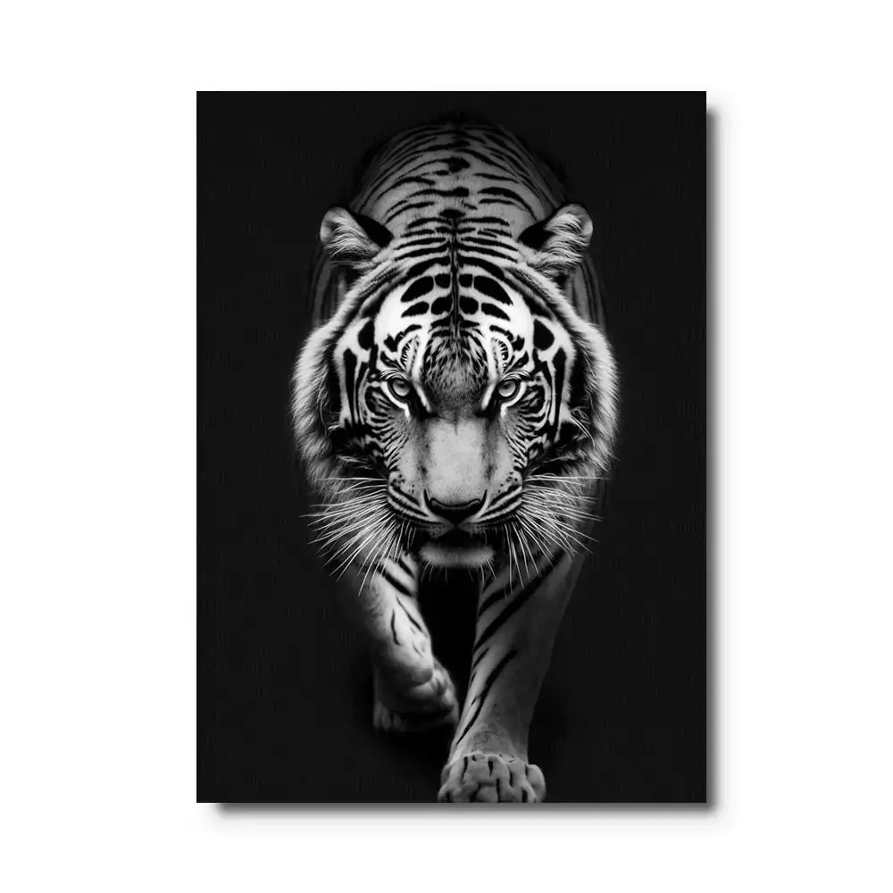 tableau de tigre noir et blanc