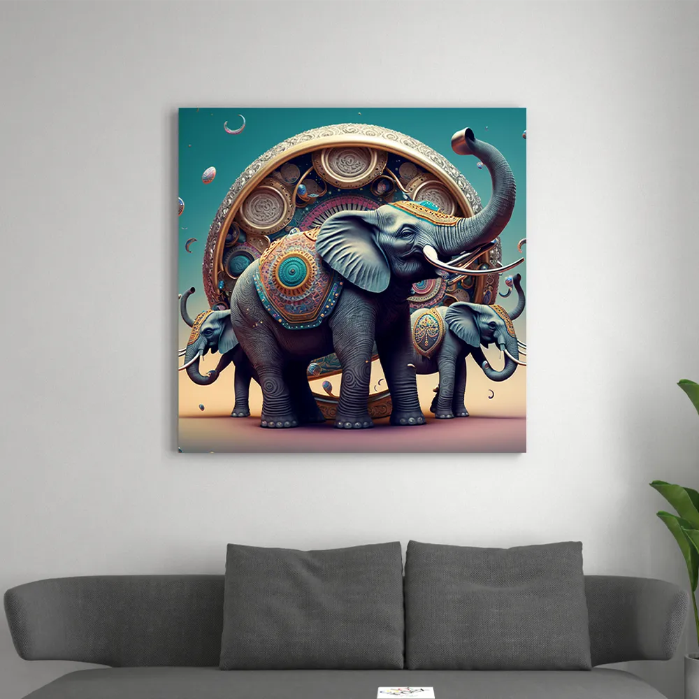 tableau contemporain elephant