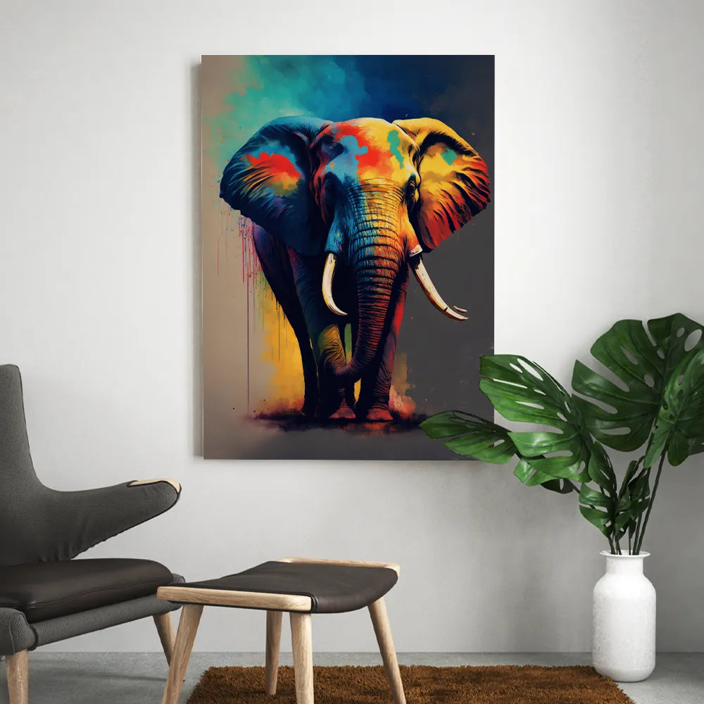 Tableau Pop Art Éléphant Graffiti - Déco Murale Tableau Pop Art Éléphant Graffiti - Déco Murale