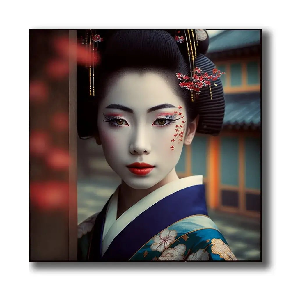tableau d'une femme japonais en kimono