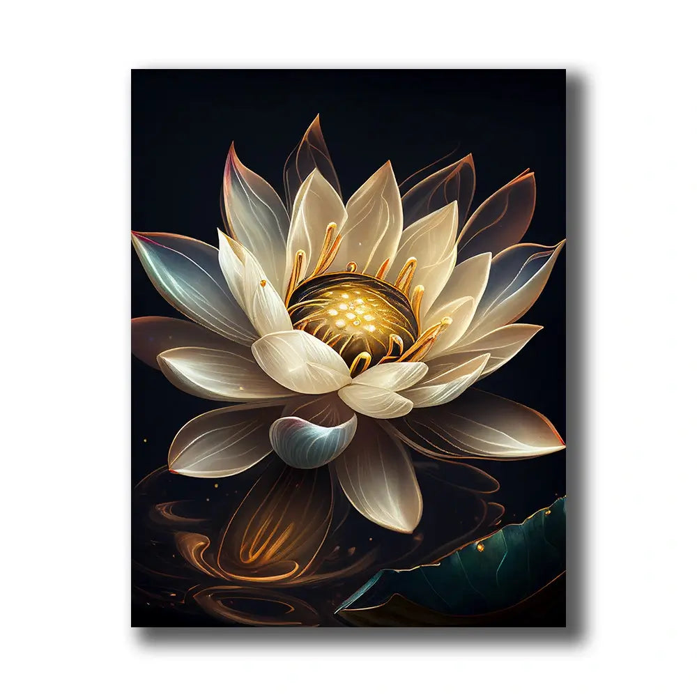 tableau fleur de lotus sur canvas