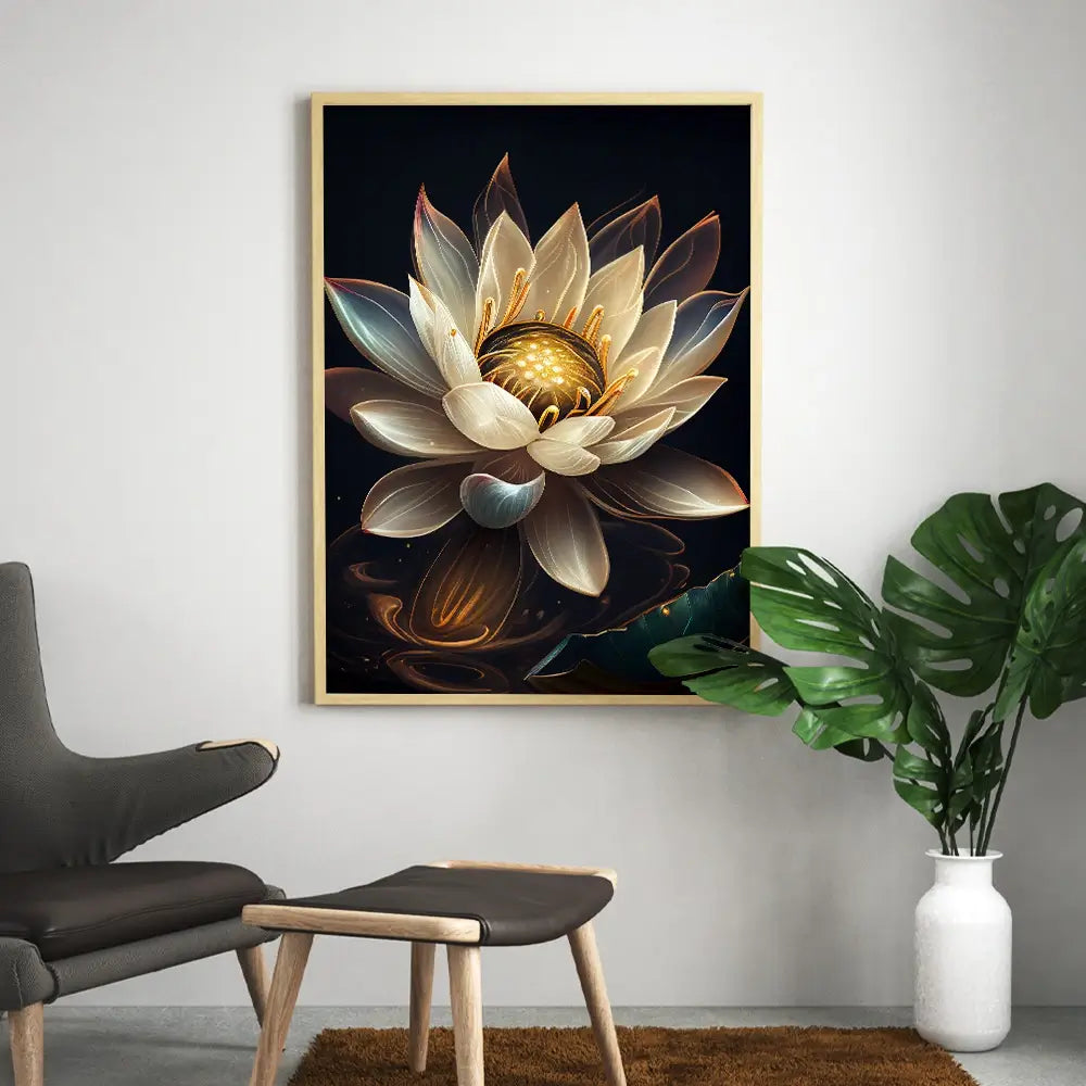 tableau fleur de lotus